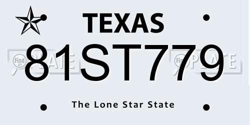 81ST779 Texas License Plate