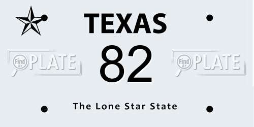 82 Texas License Plate
