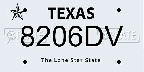 8206DV Texas License Plate