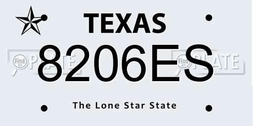 8206ES Texas License Plate