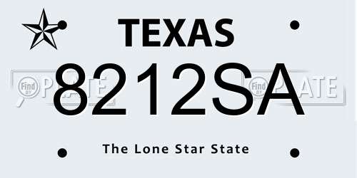 8212SA Texas License Plate