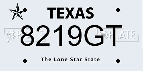 8219GT Texas License Plate