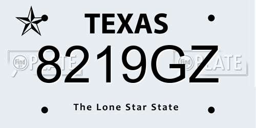 8219GZ Texas License Plate