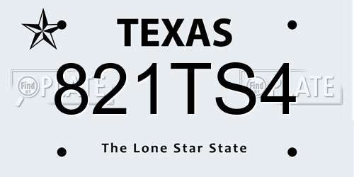 821TS4 Texas License Plate