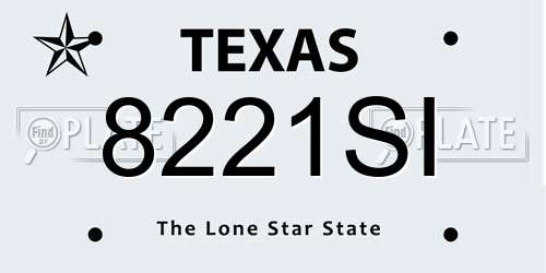 8221SI Texas License Plate