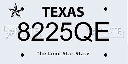 8225QE Texas License Plate