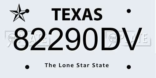 82290DV Texas License Plate