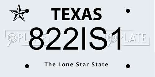 822IS1 Texas License Plate