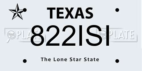 822ISI Texas License Plate