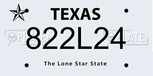 822L24 Texas License Plate