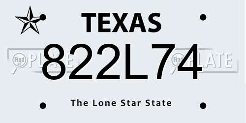 822L74 Texas License Plate