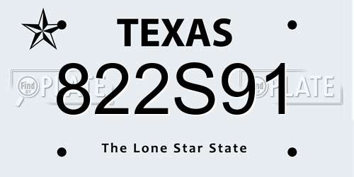 822S91 Texas License Plate