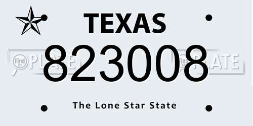 823008 Texas License Plate