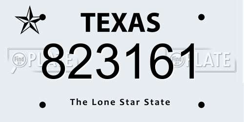 823161 Texas License Plate
