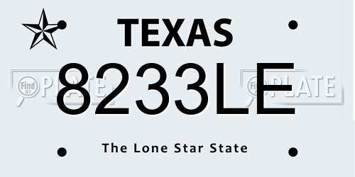 8233LE Texas License Plate