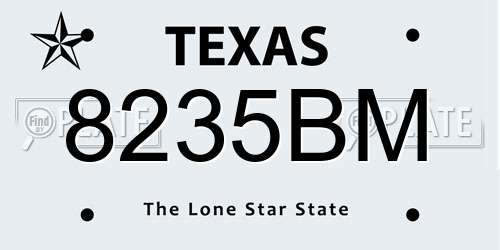 8235BM Texas License Plate