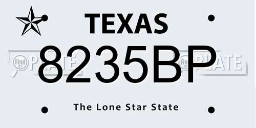 8235BP Texas License Plate
