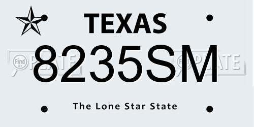8235SM Texas License Plate