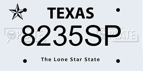 8235SP Texas License Plate