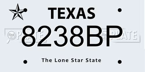 8238BP Texas License Plate