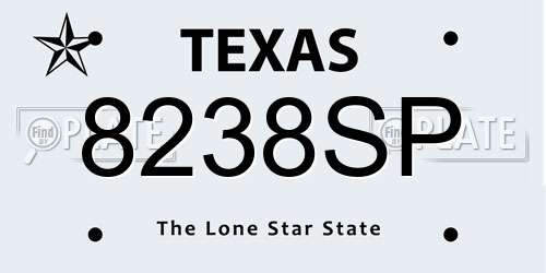 8238SP Texas License Plate
