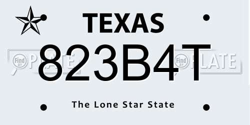 823B4T Texas License Plate