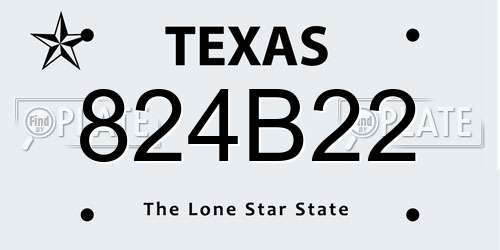 824B22 Texas License Plate