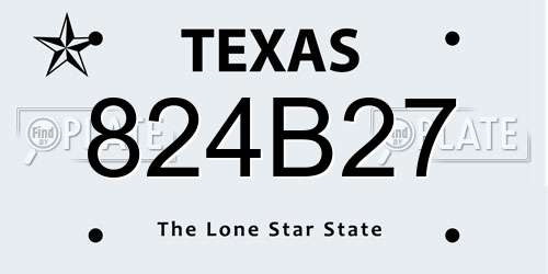 824B27 Texas License Plate