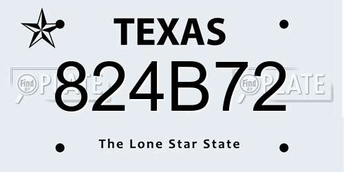 824B72 Texas License Plate
