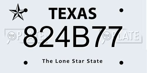 824B77 Texas License Plate