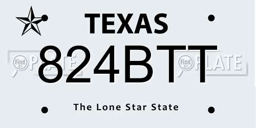824BTT Texas License Plate