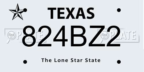824BZ2 Texas License Plate