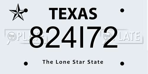 824I72 Texas License Plate
