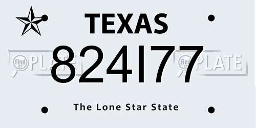 824I77 Texas License Plate