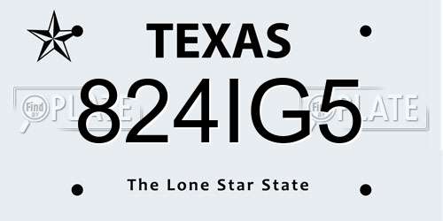 824IG5 Texas License Plate