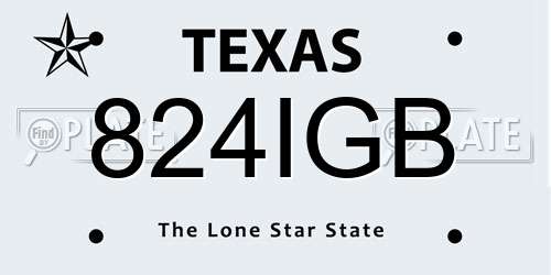 824IGB Texas License Plate