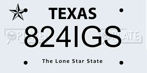 824IGS Texas License Plate