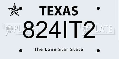 824IT2 Texas License Plate