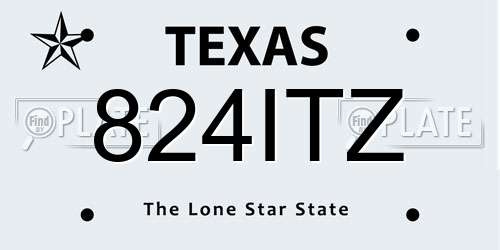 824ITZ Texas License Plate