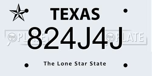 824J4J Texas License Plate