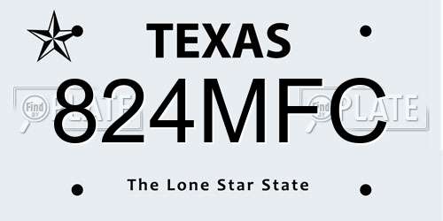 824MFC Texas License Plate