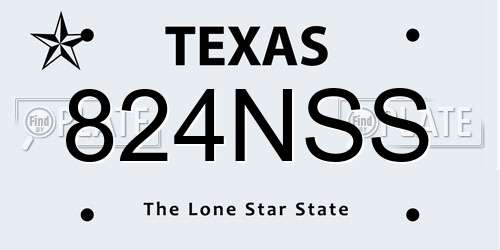824NSS Texas License Plate