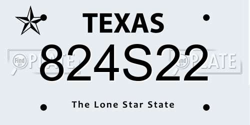 824S22 Texas License Plate
