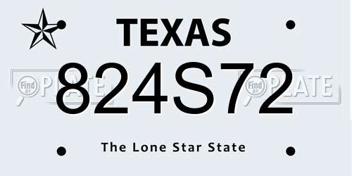 824S72 Texas License Plate