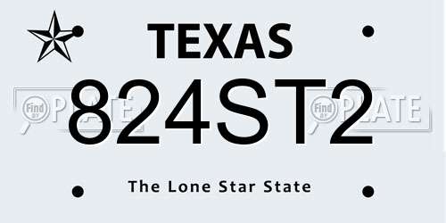 824ST2 Texas License Plate