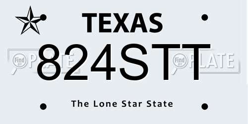 824STT Texas License Plate