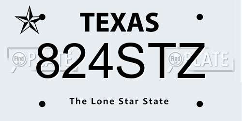 824STZ Texas License Plate
