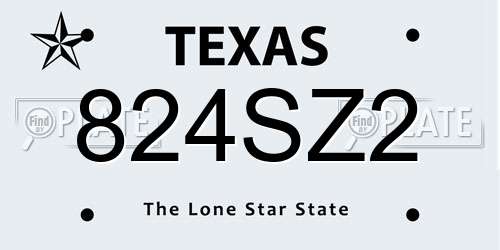 824SZ2 Texas License Plate