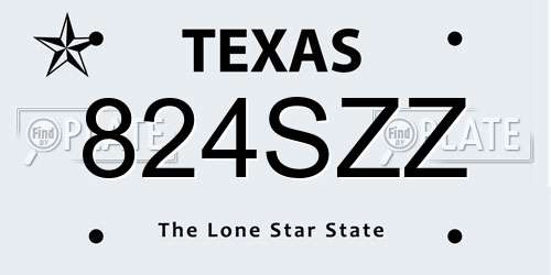 824SZZ Texas License Plate