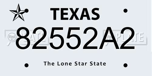 82552A2 Texas License Plate